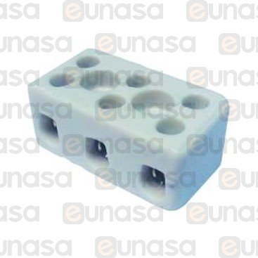 16870 Regleta Ceramica 3 Polos 8mm² 16A Ø2.5mm Regleta Eléctrica