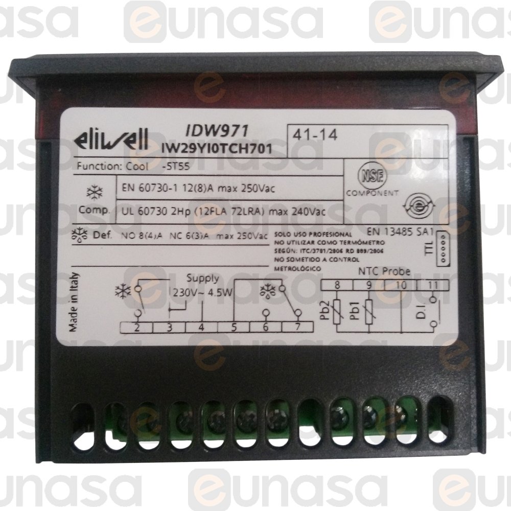 33137 2 Relays Digital Thermostat 230V Ac IDW971 Thermostat