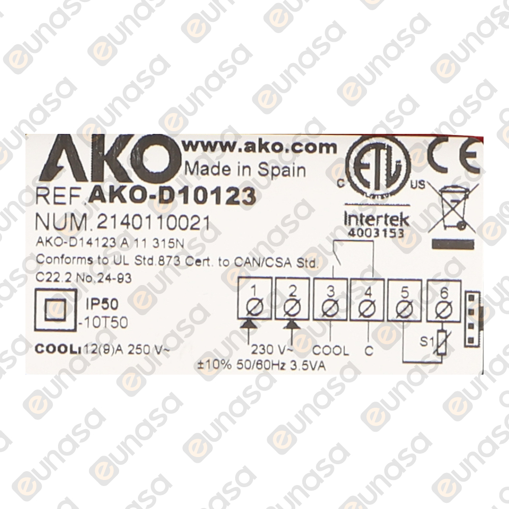 90998 1 Relay Digital Thermostat 230V Ac D10123 Thermostat